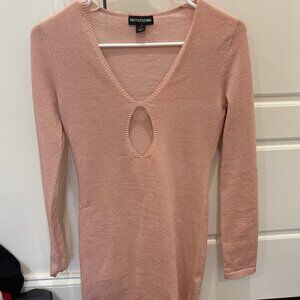 Pretty Little Thing Long Sleeve Cutout Sparkly Pink